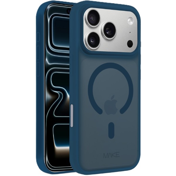 Фото - Чехол для смартфона MAKE for Apple iPhone 17 Pro Max Silicone Aura Magnet Dark Blue (MCLAM-AI17PMDB)